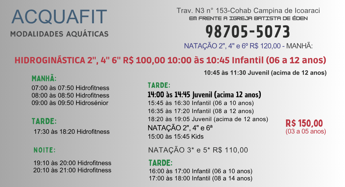 Acquafit Modalidades Aquáticas