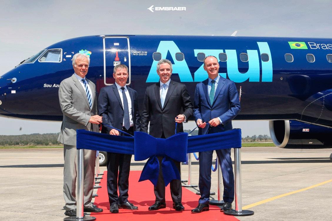 Embraer entrega à Azul o maior avião comercial produzido pela fabricante