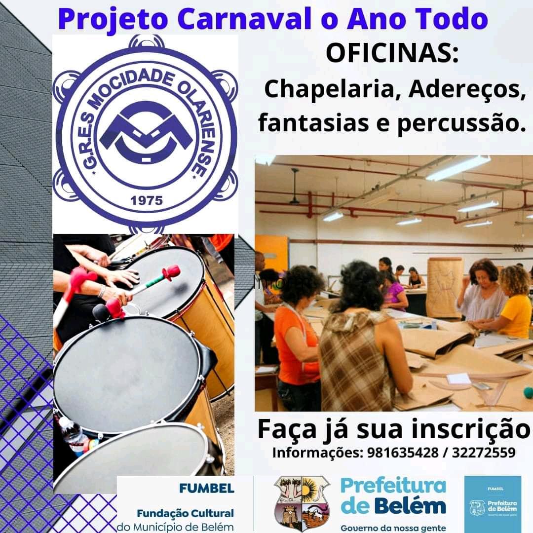 Mocidade Olariense abre inscrições para o projeto Carnaval o ano todo