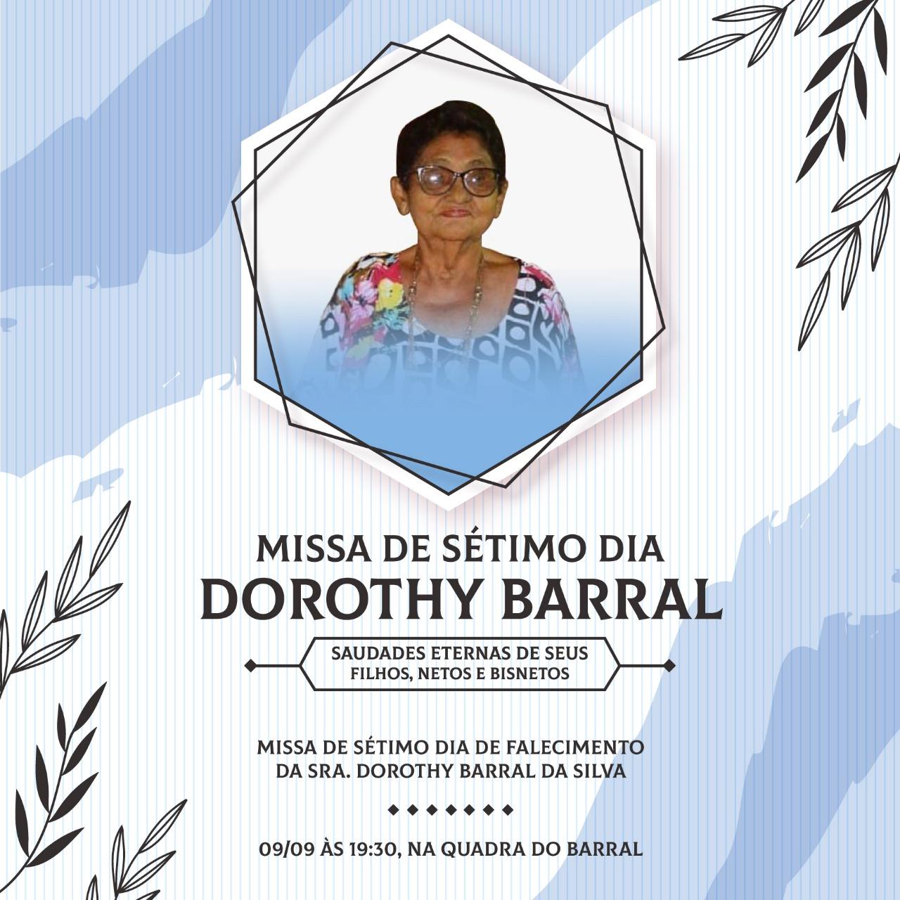 Nota pesar -missa de sétimo dia - Sra. Dorothy Barral