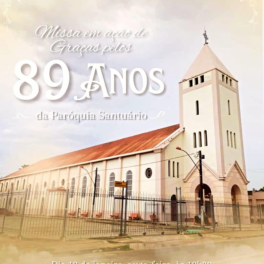 Paróquia Santuário completa 89 anos