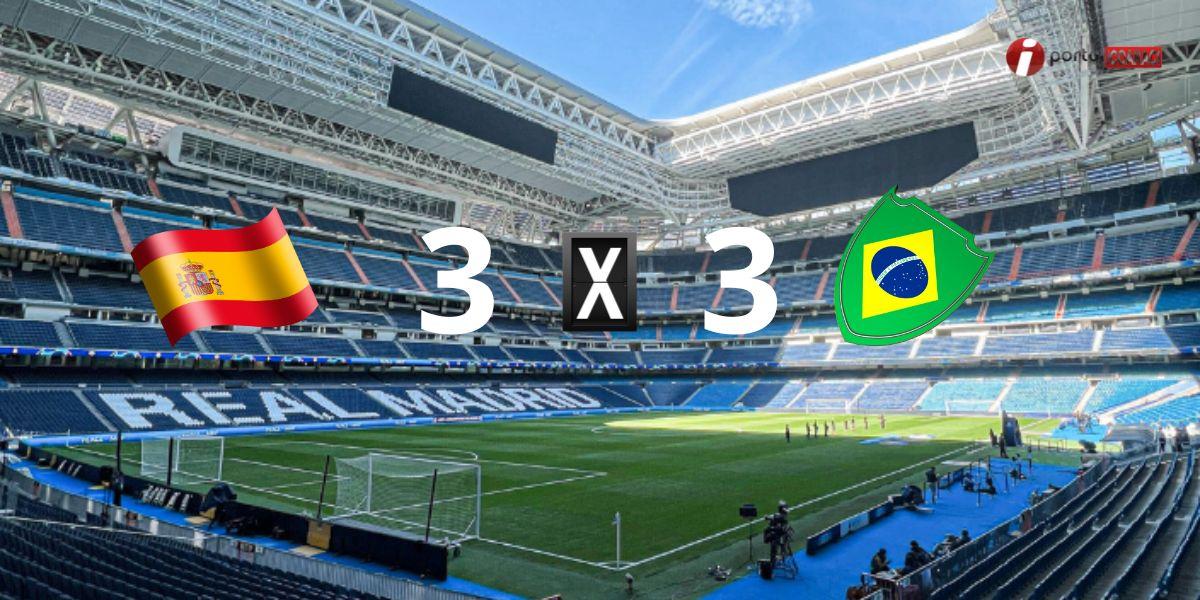 Brasil empata com Espanha em amistoso cheio de emoção