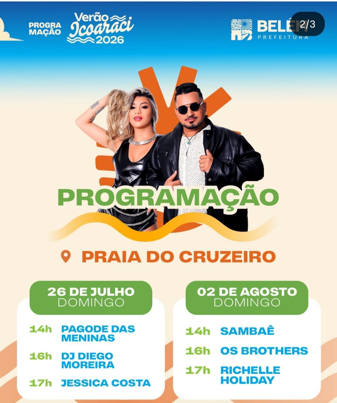 A programação de verão na praia do Cruzeiro