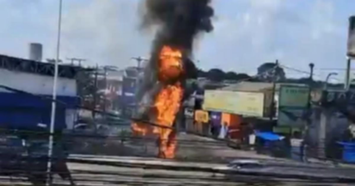 VÍDEO: BR-316 é interditada em Ananindeua após incêndio em poste — imagem 1